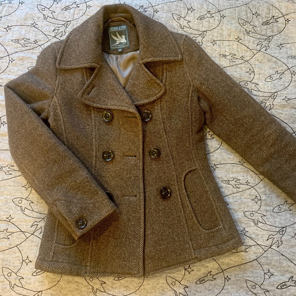 EVERYTHING $10 - Spiewak & Sons Double Breasted Jasper Peacoat